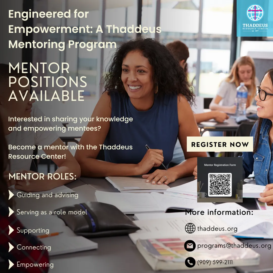 Poster for the Thaddeus mentoring program
